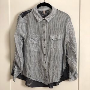 Free People Patterned Button Up